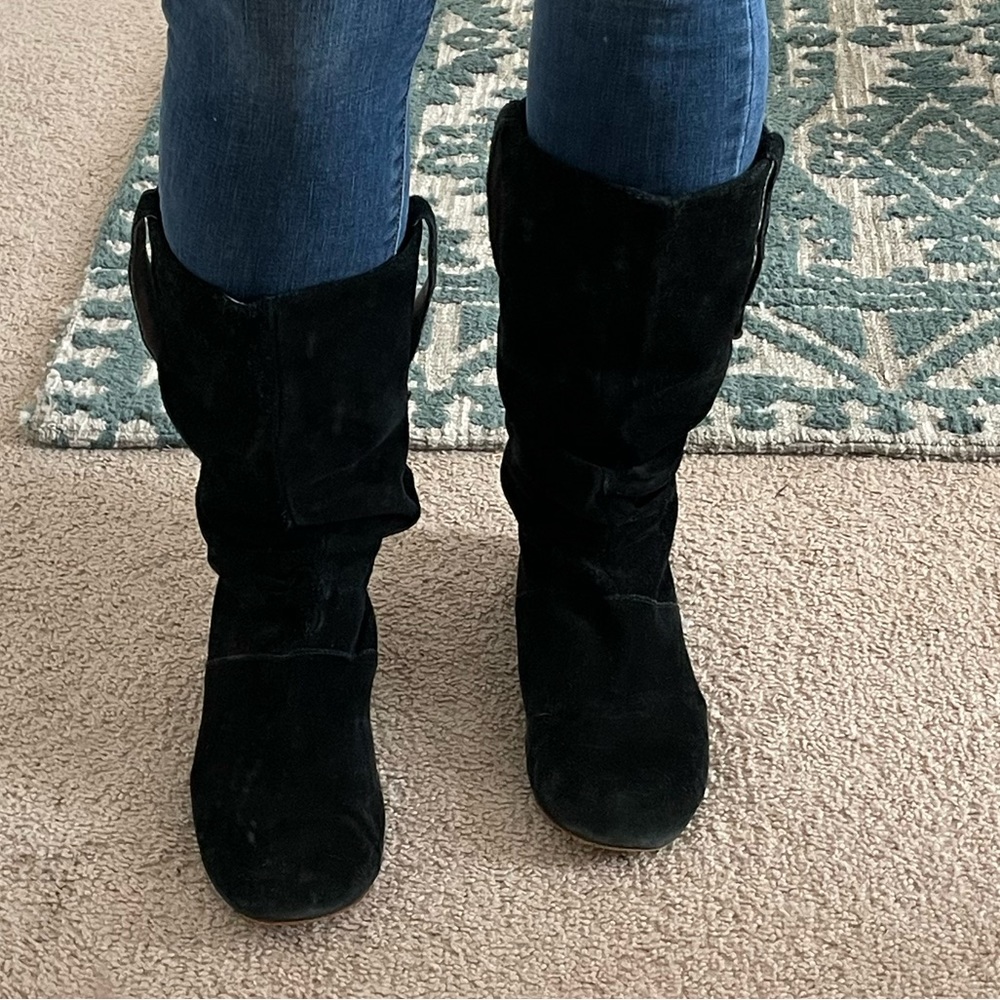 Ugg Australia 1948 Highkoo Black suede slouchy boots Size 10